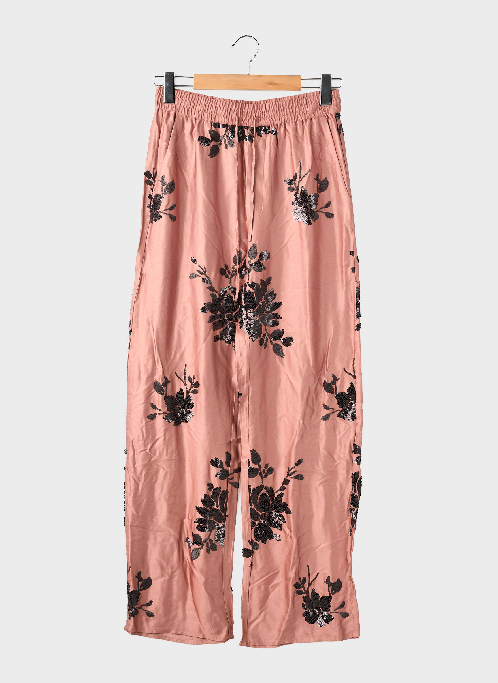 Pantalon larg buzunare mărime normală roz ZARA femeie