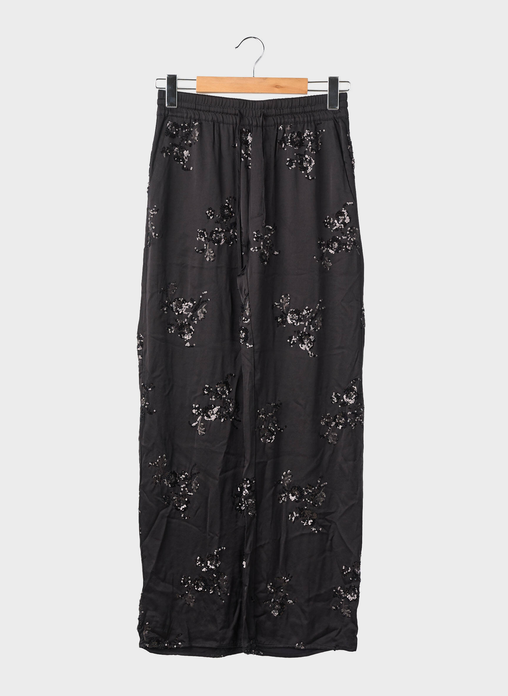 Pantalon larg mărime normală mărime normală negru SANS MARQUE femeie