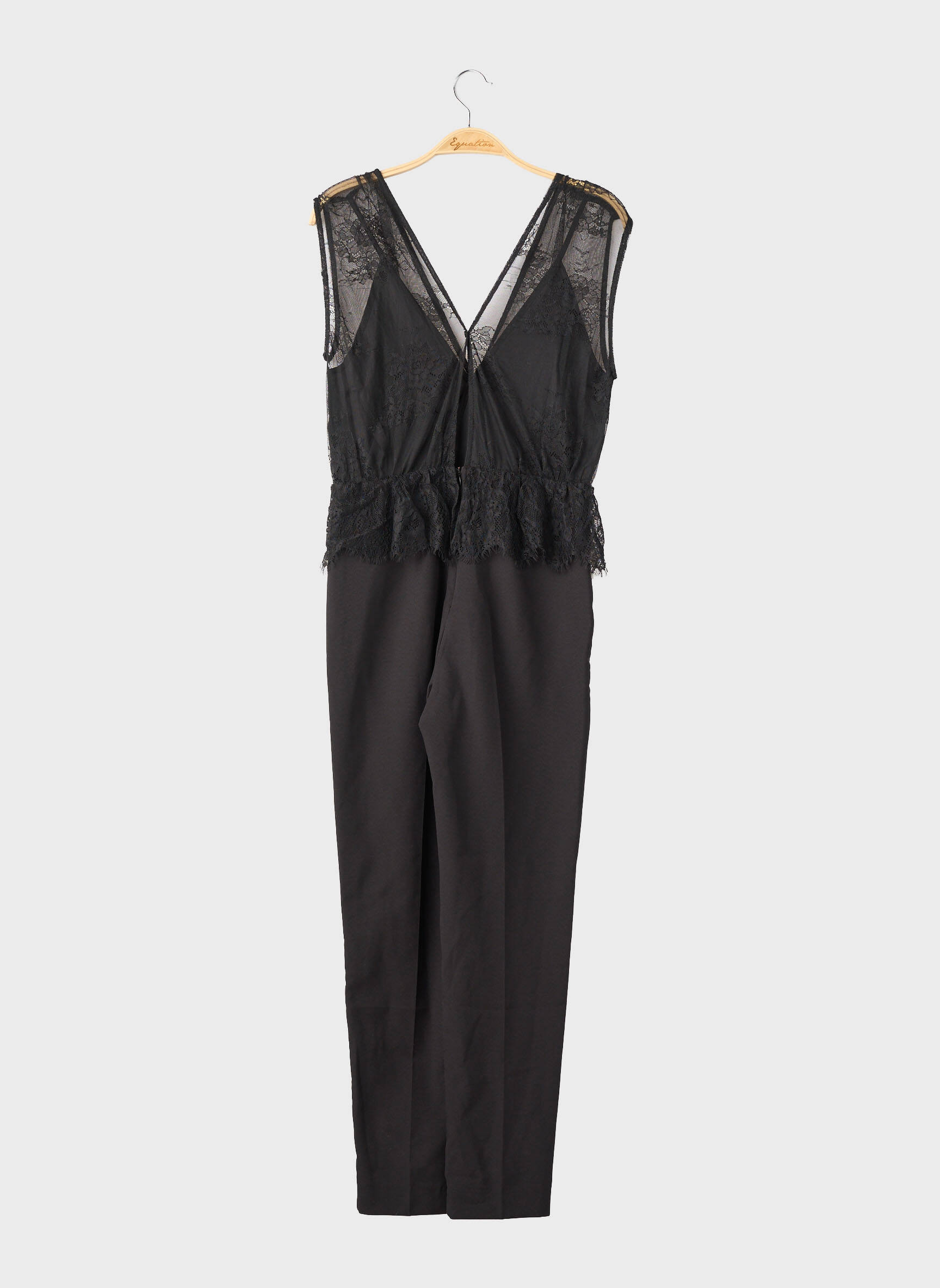 Salopetă-pantalon închidere cu fermoar la spate fără mâneci negru SANS MARQUE femeie