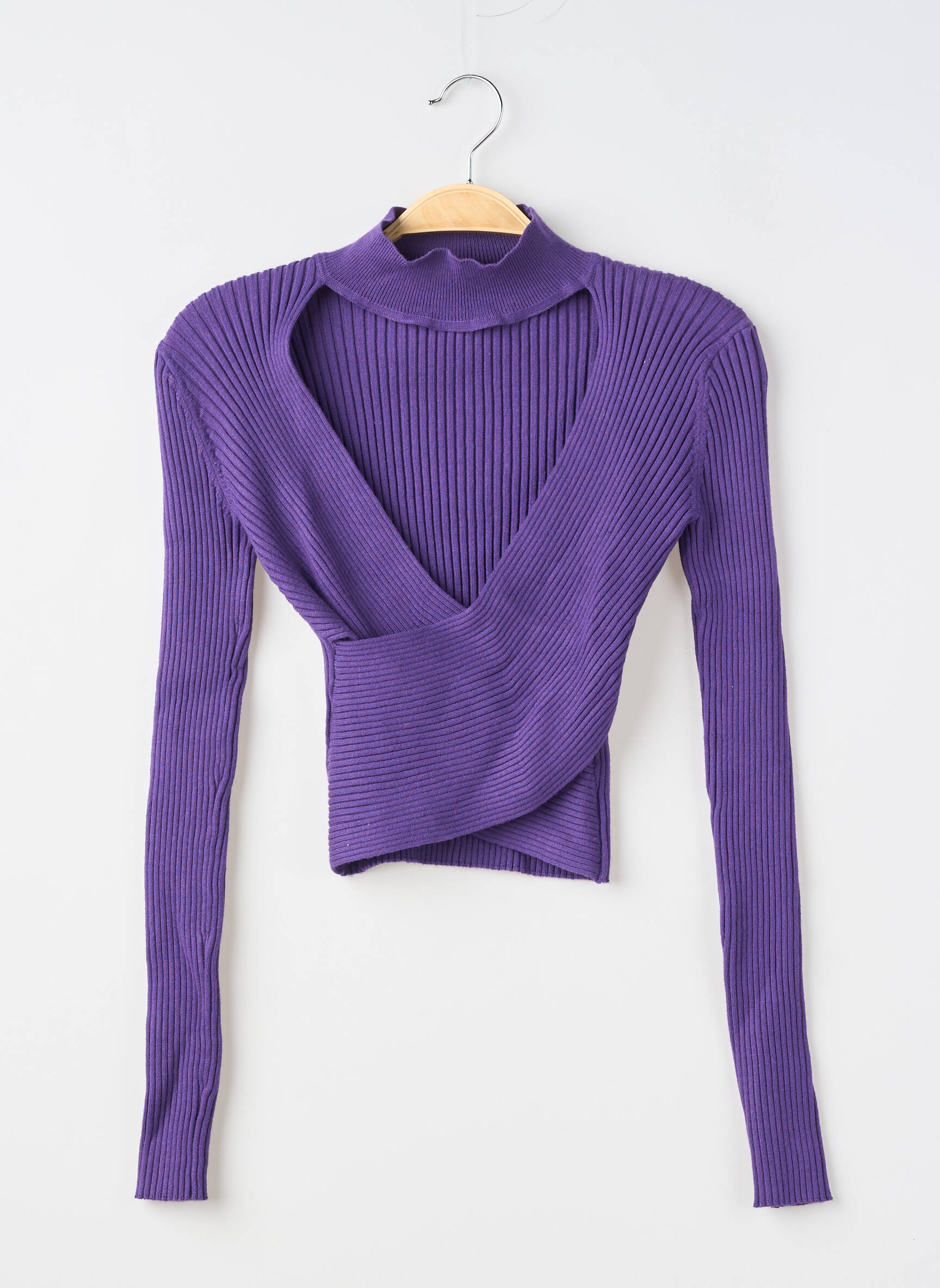 Top elasticitate mâneci lungi violet ZARA femeie