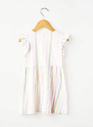 Rochie scurtă plasă fină mâneci scurte alb H&M fată