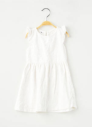 Rochie scurtă plasă fină mâneci scurte alb ZEEMAN fată