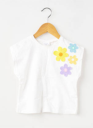 Tricou croială dreaptă mâneci scurte alb ZARA fată