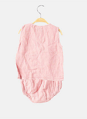 Set pantaloni tip de tricou roz LITTLE MARRAKECH fată