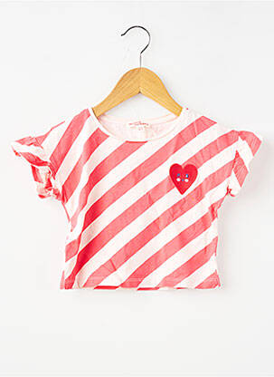 Tricou croială dreaptă mâneci scurte roz DU PAREIL AU MÊME fată
