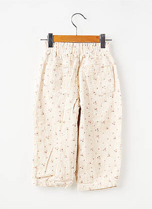 Pantalon larg buzunare talie elastică bej ZARA fată