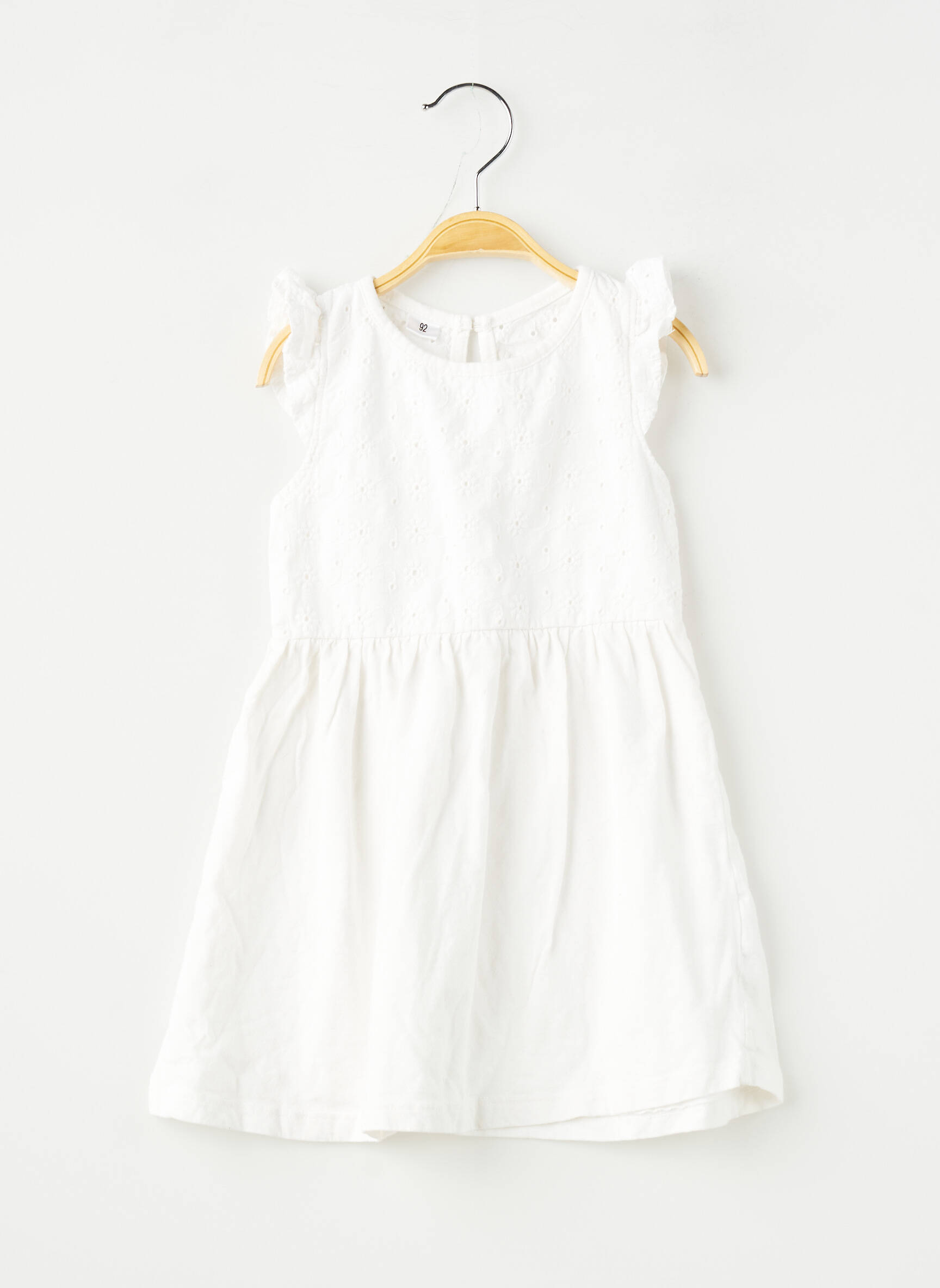 Rochie scurtă plasă fină mâneci scurte alb ZEEMAN fată