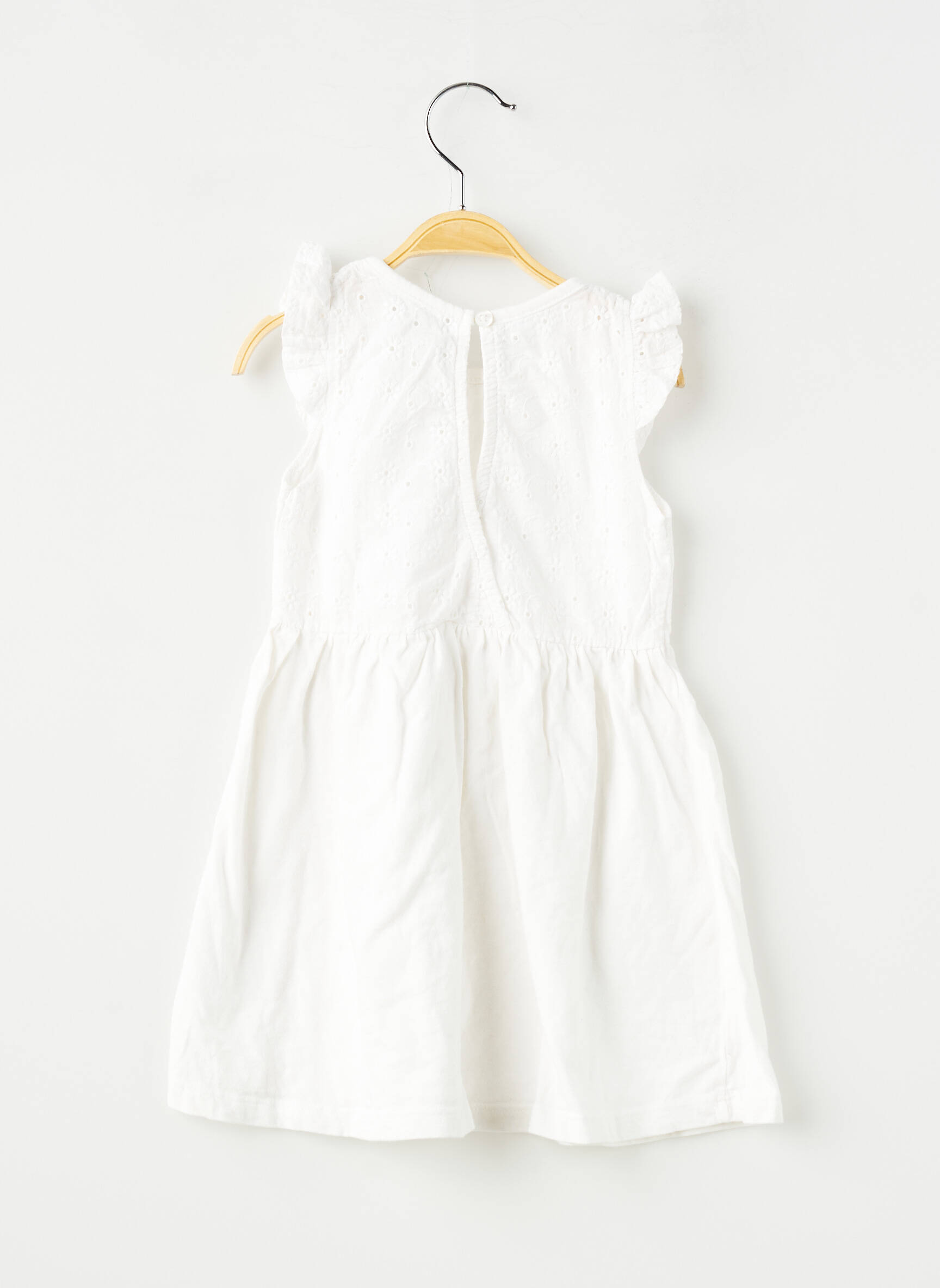 Rochie scurtă plasă fină mâneci scurte alb ZEEMAN fată