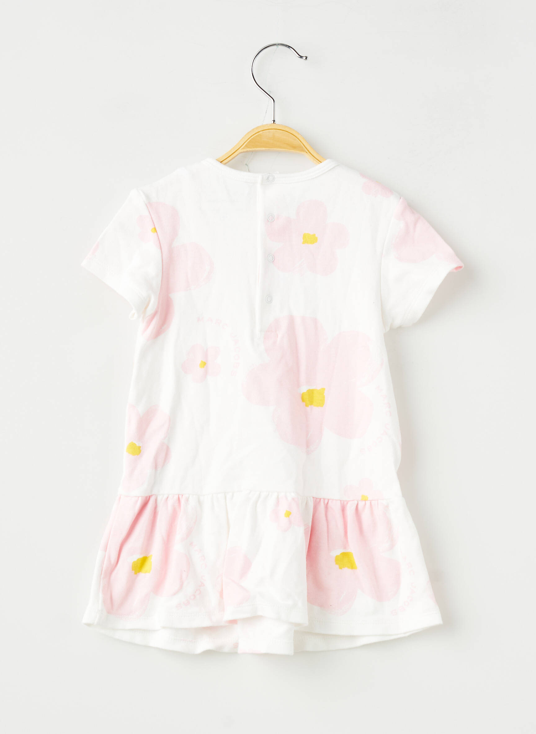 Rochie scurtă plasă fină mâneci scurte alb MARC JACOBS fată