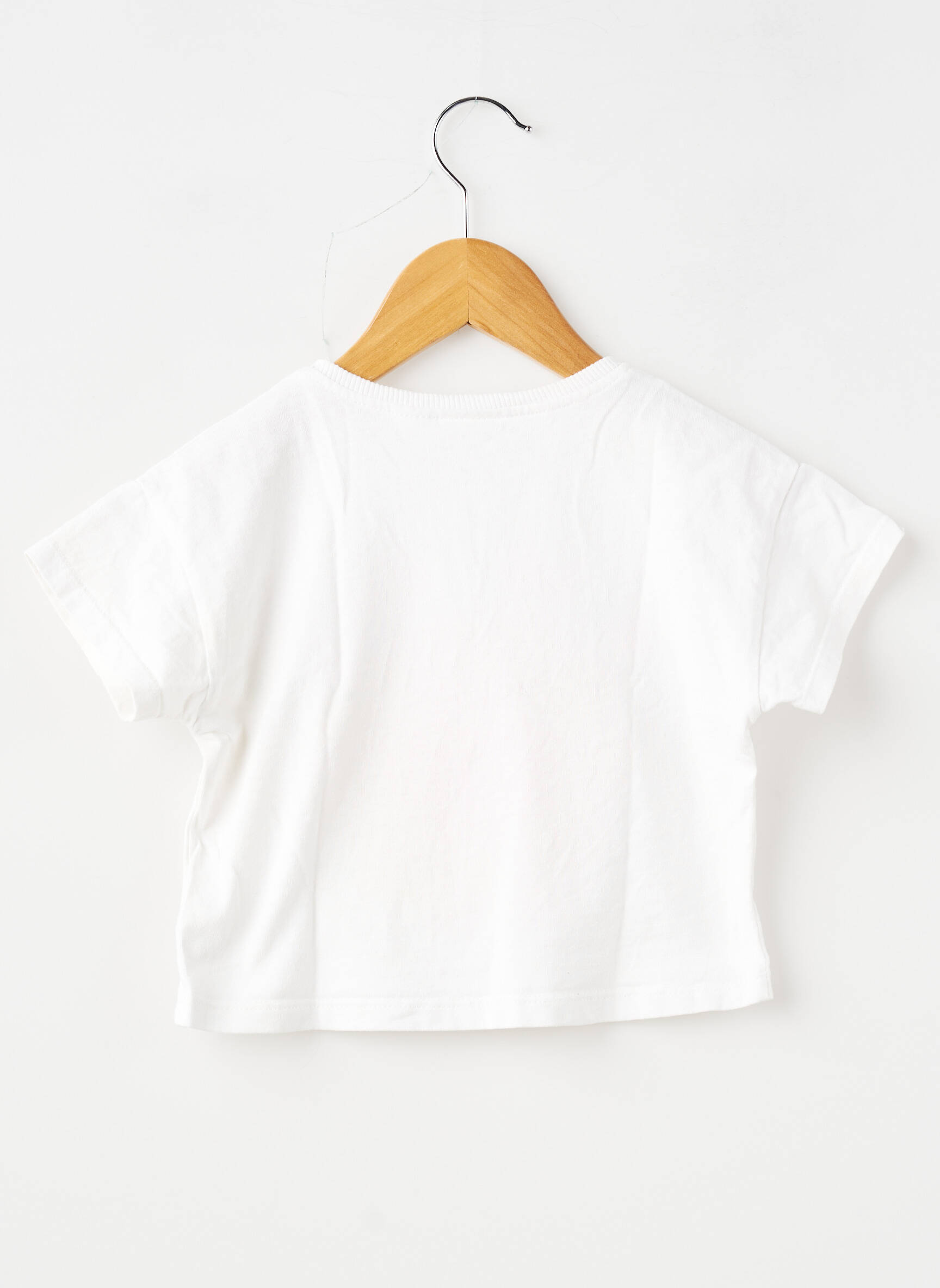 Tricou croială dreaptă mâneci scurte alb ZARA fată