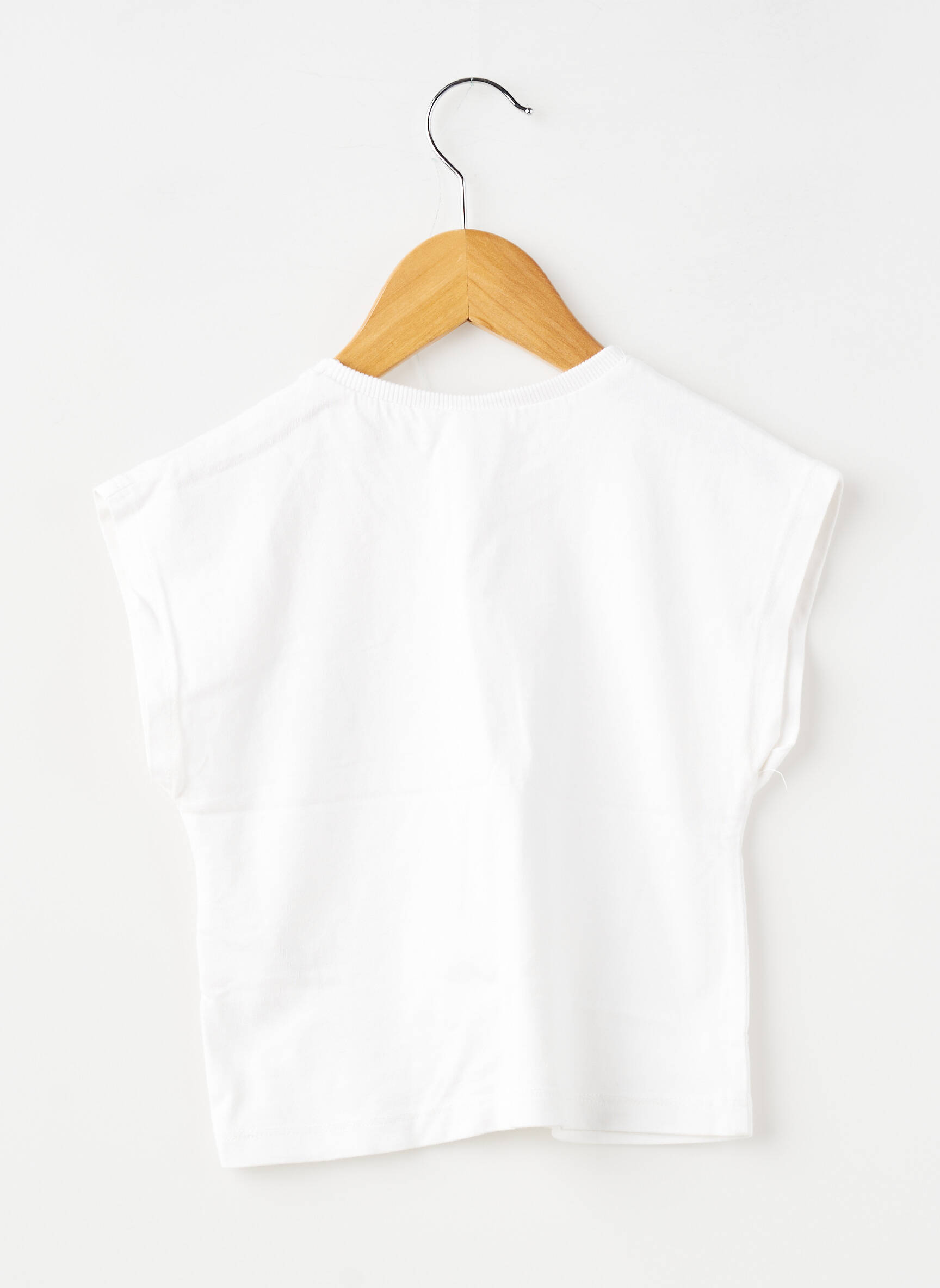 Tricou croială dreaptă mâneci scurte alb ZARA fată