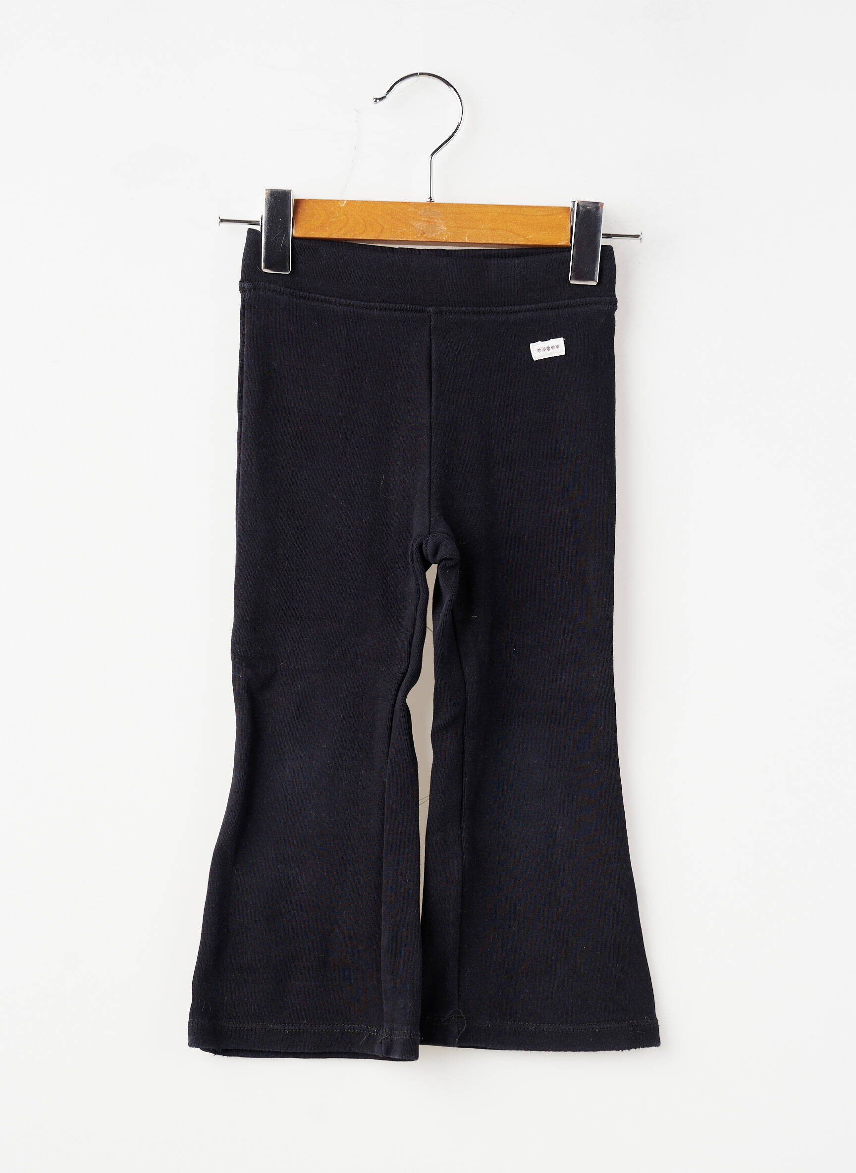 Pantalon evazat elasticitate talie elastică negru ZARA fată