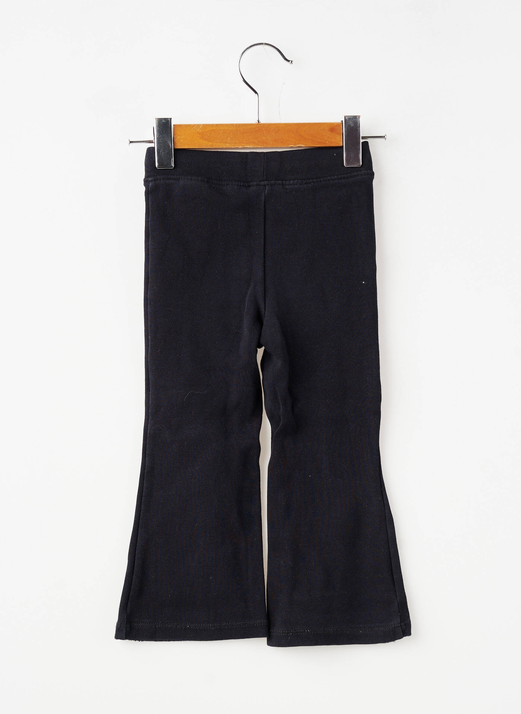Pantalon evazat elasticitate talie elastică negru ZARA fată