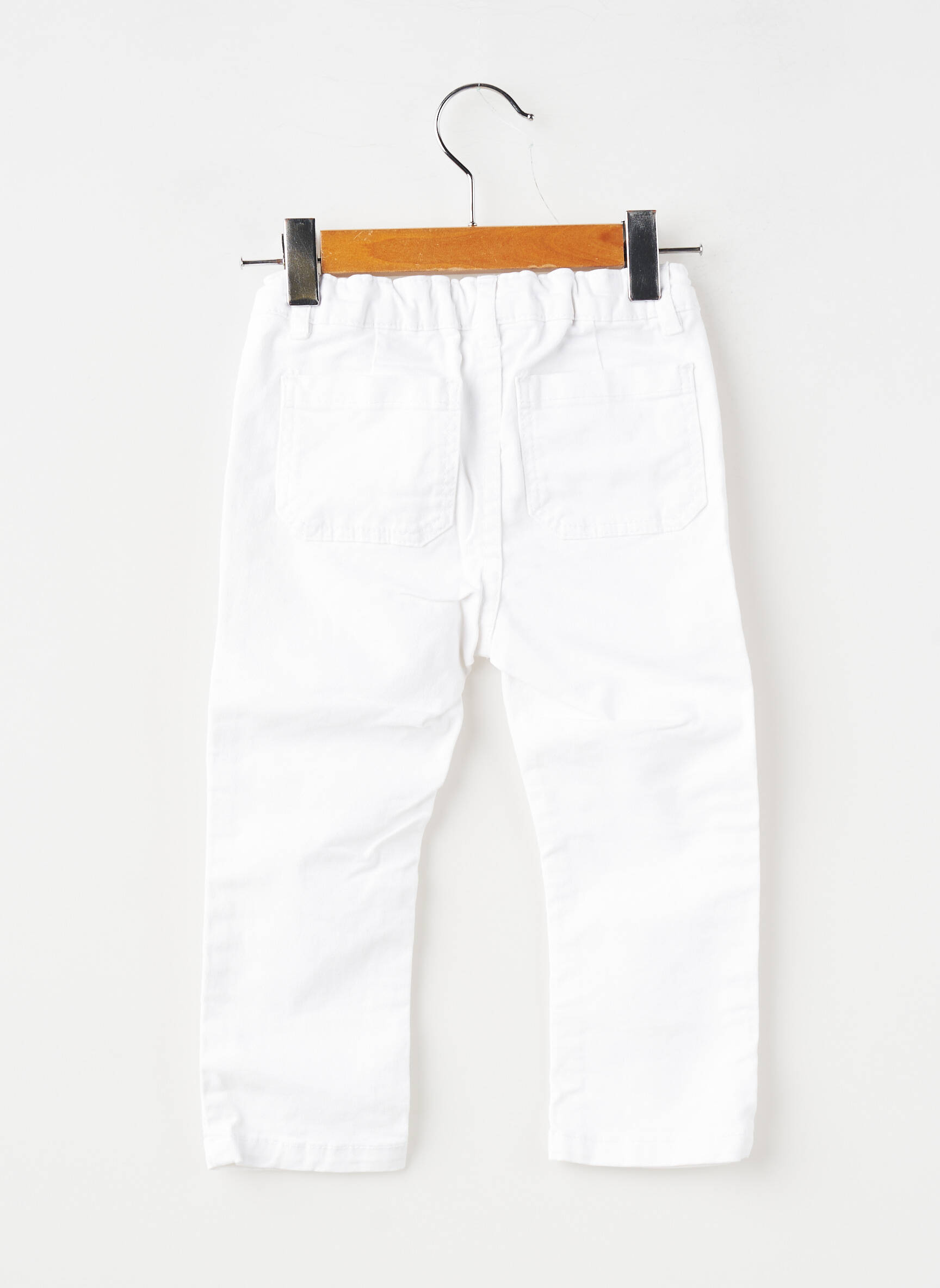 Pantalon slim țesătură poplin mărime reglabilă alb JACADI PARIS fată