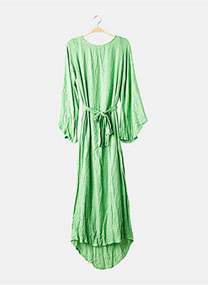 Rochie lungă țesătură crep mâneci 3/4 verde SUNDRESS femeie