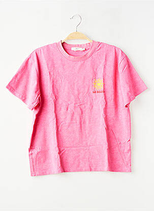 Tricou croială dreaptă mâneci scurte roz PM MERE & FILLE femeie