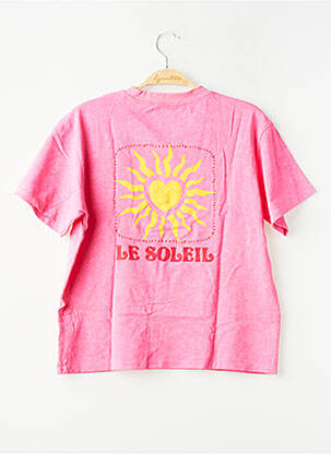 Tricou croială dreaptă mâneci scurte roz PM MERE & FILLE femeie