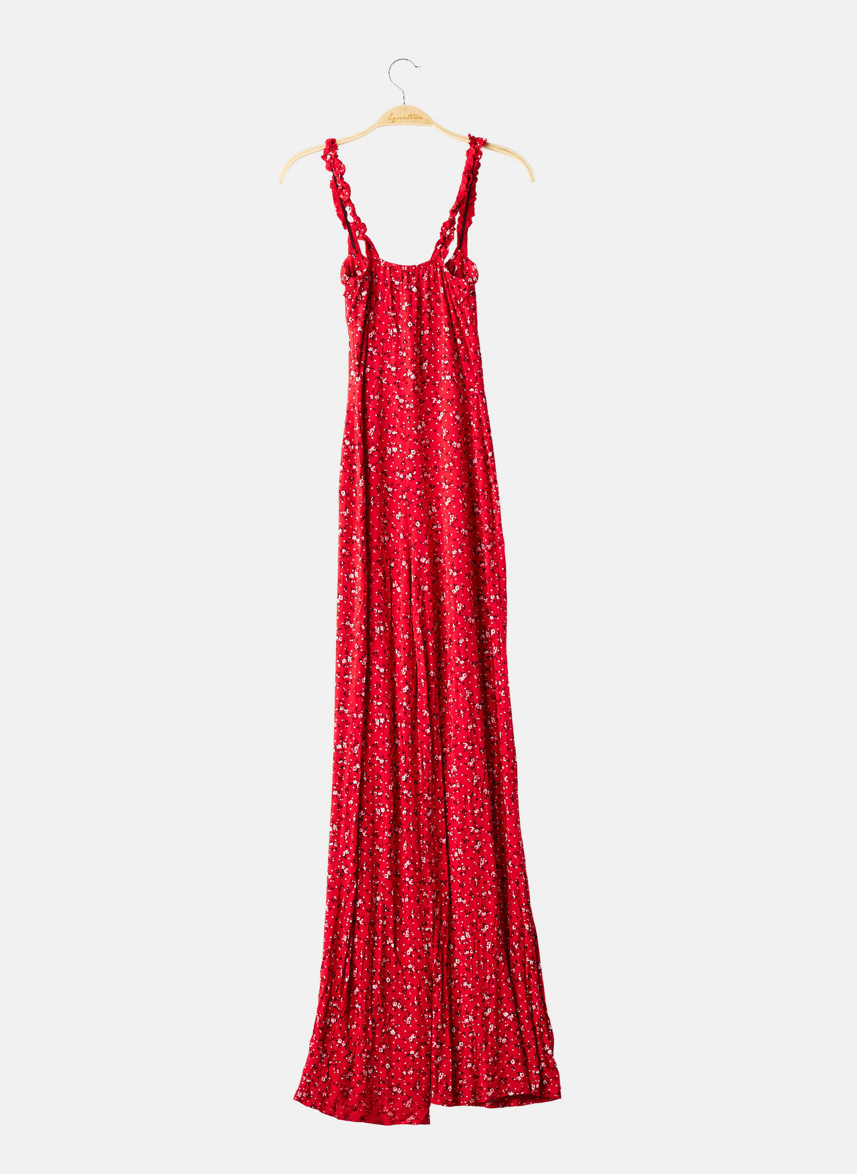 Salopetă-pantalon țesătură crep bretele subțiri roșu PRETTY LITTLE THING femeie