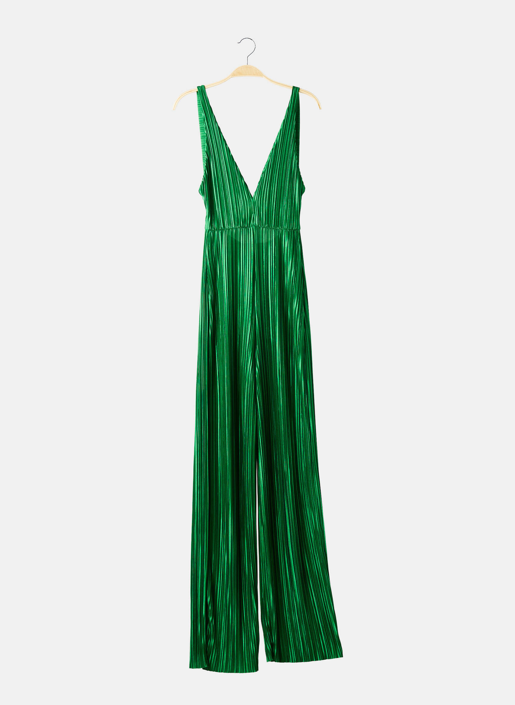 Salopetă-pantalon croială fluidă bretele subțiri verde PRETTY LITTLE THING femeie