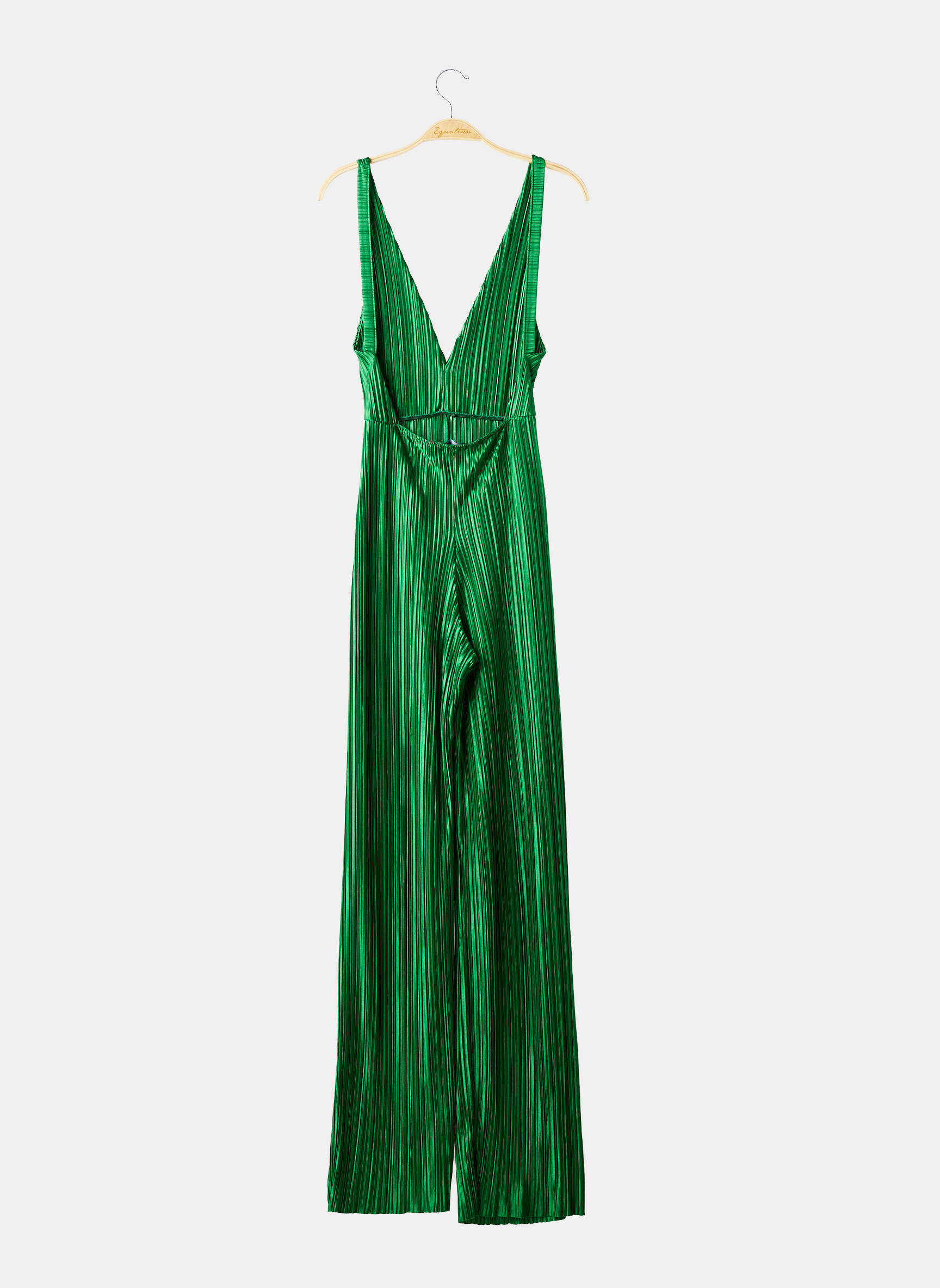 Salopetă-pantalon croială fluidă bretele subțiri verde PRETTY LITTLE THING femeie
