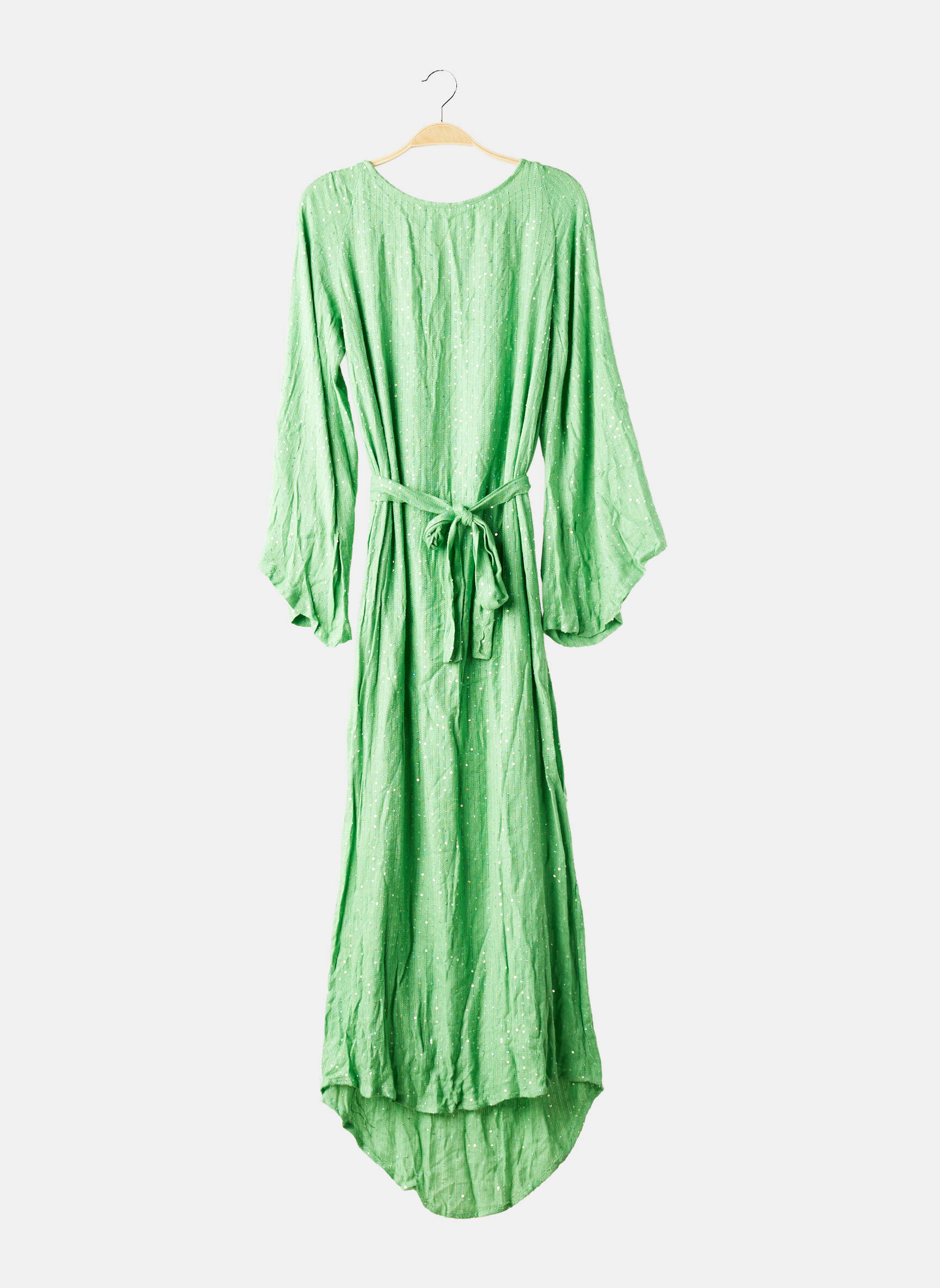 Rochie lungă țesătură crep mâneci 3/4 verde SUNDRESS femeie
