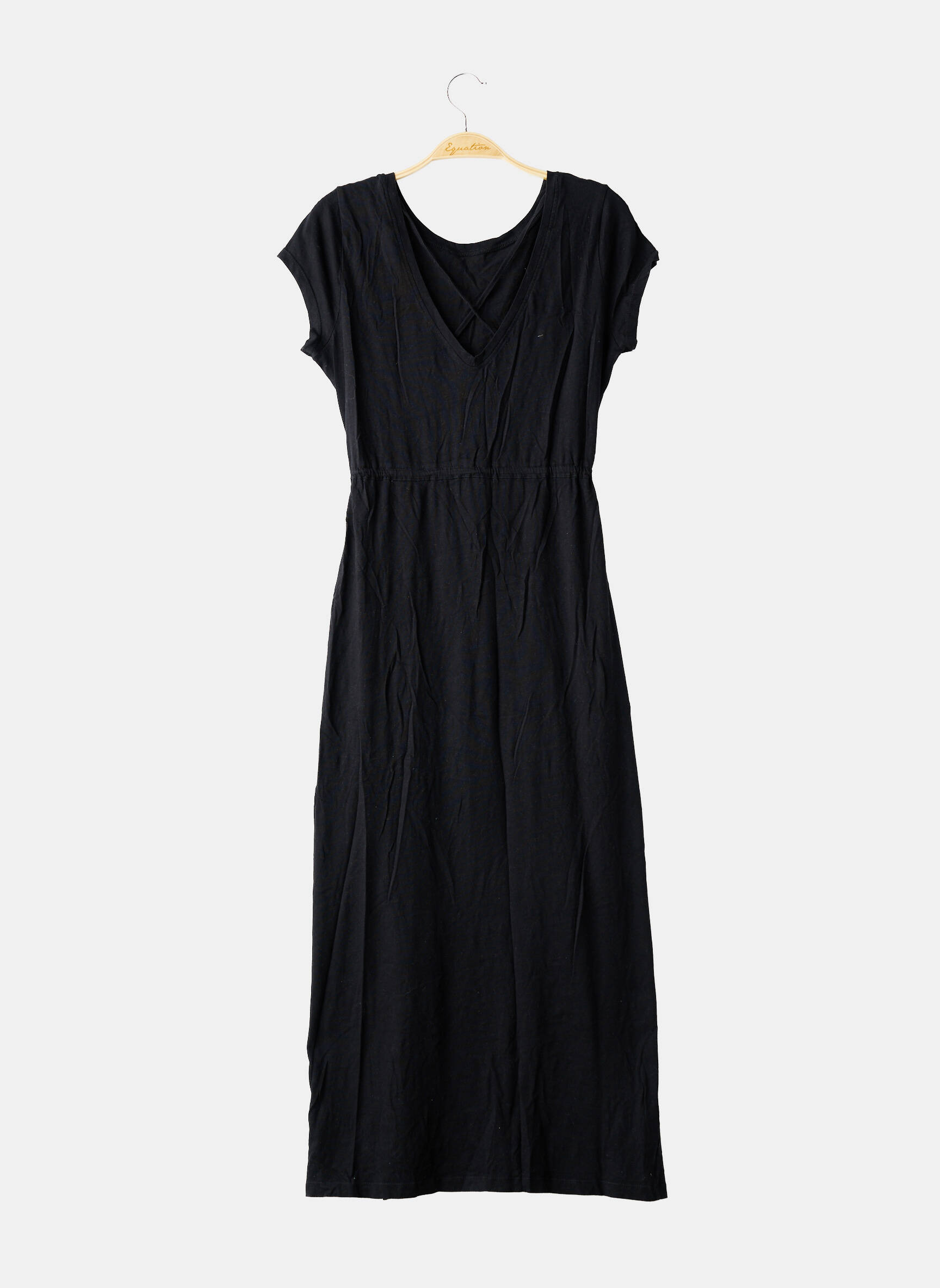 Rochie lungă mâneci scurte mâneci scurte negru SANS MARQUE femeie