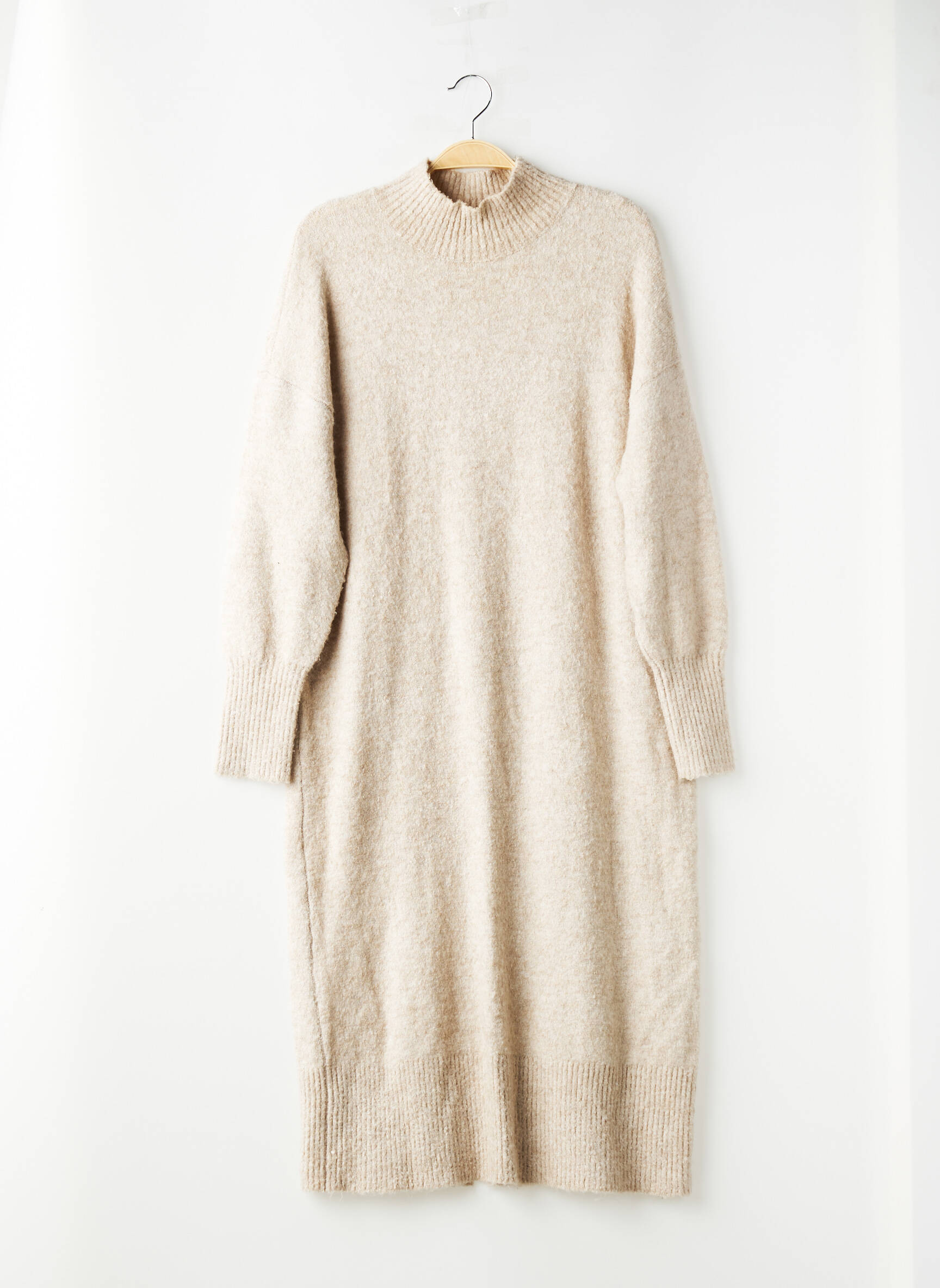 Rochie pulover strânsă pe partea de jos mâneci lungi bej C&A femeie