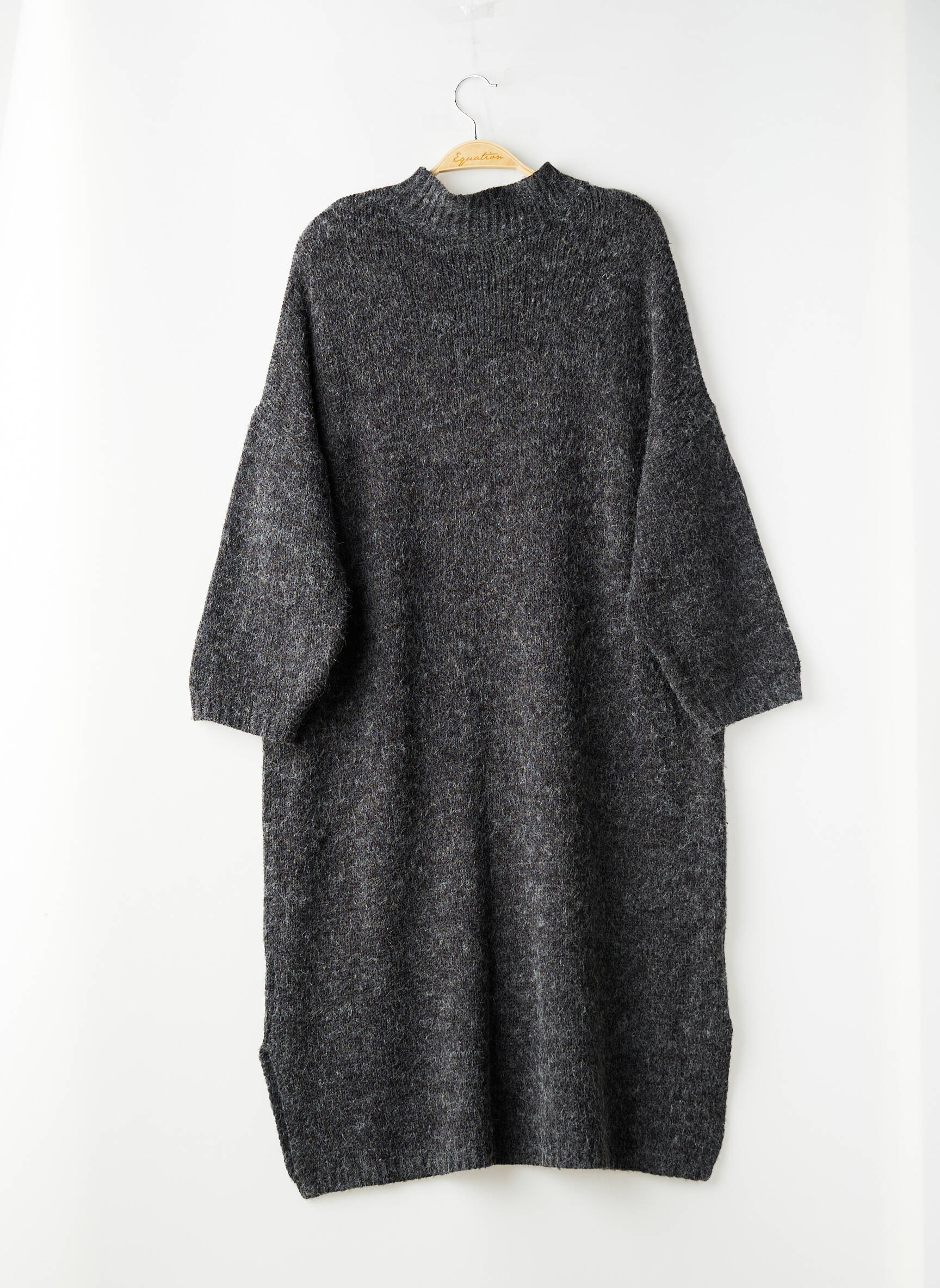 Rochie pulover strânsă pe partea de jos mâneci lungi gri MONKI femeie