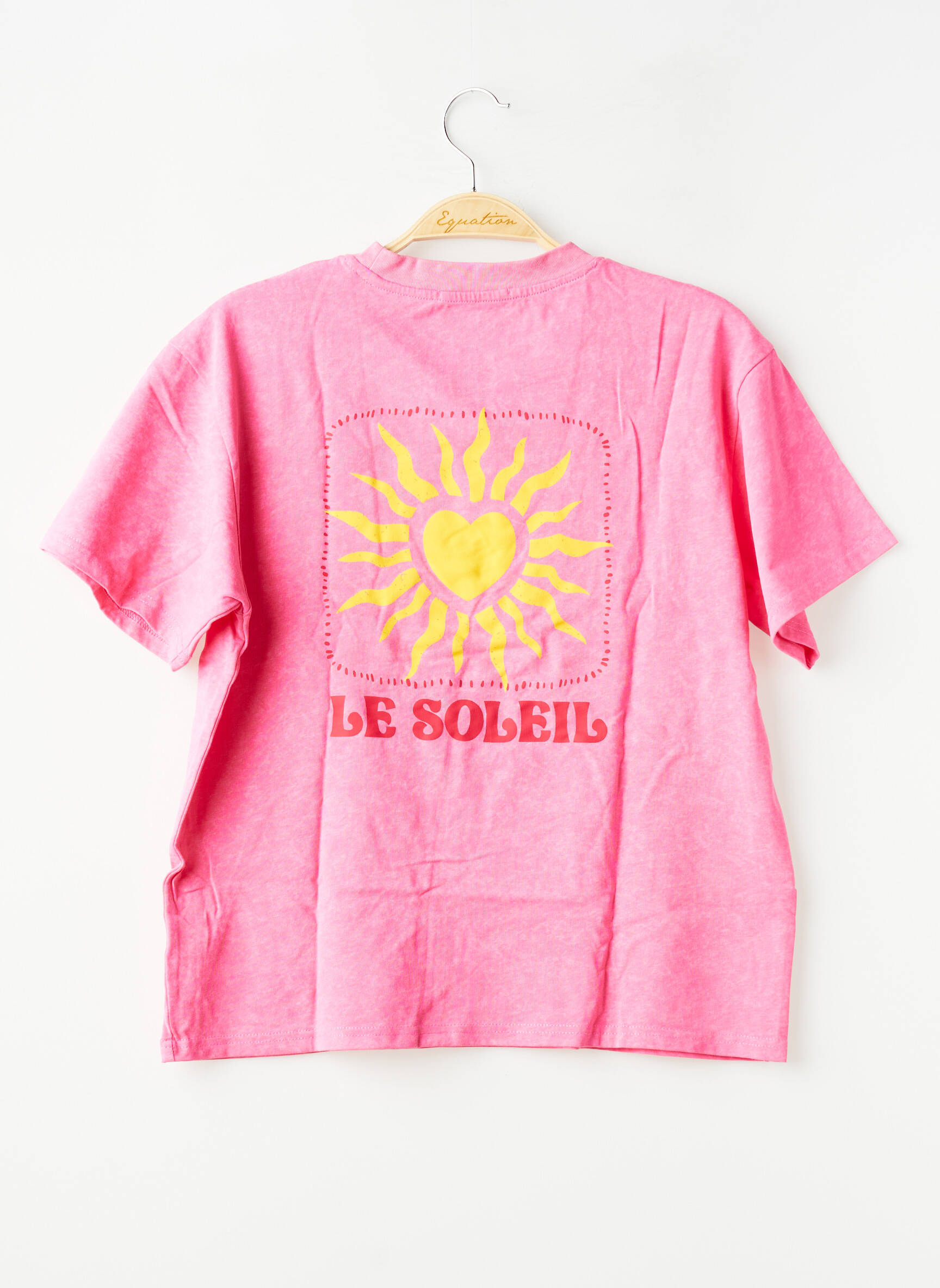 Tricou croială dreaptă mâneci scurte roz PM MERE & FILLE femeie