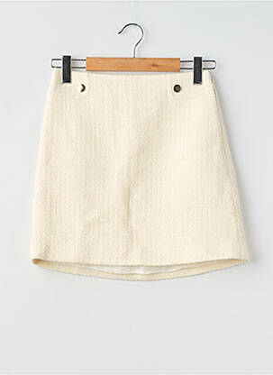 Fustă scurtă țesătură tweed bej CLAUDIE PIERLOT femeie
