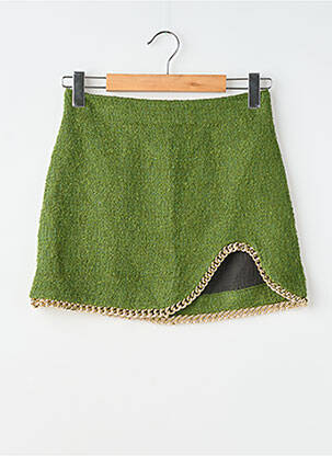 Fustă scurtă croială dreaptă verde ZARA femeie