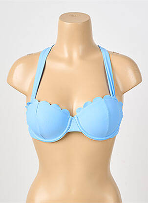 Sutien de costum de baie elasticitate top sutien push-up albastru SANS MARQUE femeie