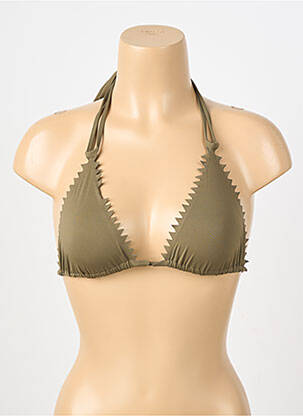 Sutien de costum de baie elasticitate top triunghiuri verde SANS MARQUE femeie