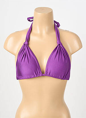 Sutien efect material satinat top triunghiuri violet SANS MARQUE femeie