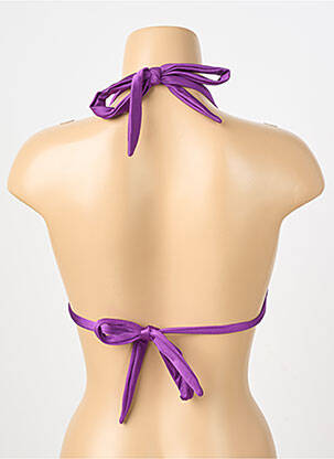 Sutien efect material satinat top triunghiuri violet SANS MARQUE femeie