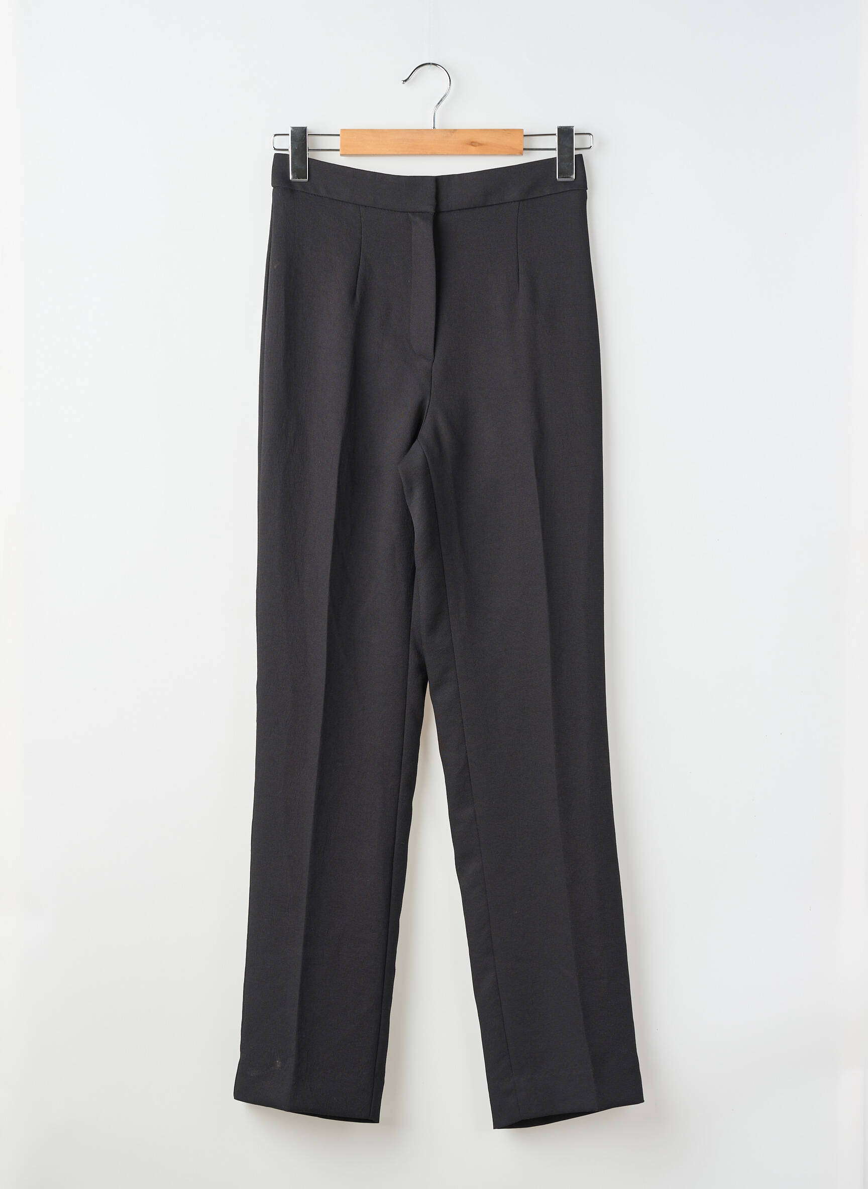 Pantalon drept țesătură crep talie înaltă negru KOOKAI femeie