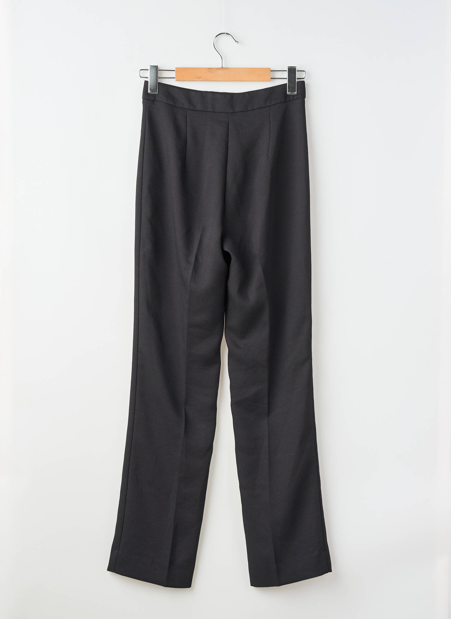 Pantalon drept țesătură crep talie înaltă negru KOOKAI femeie