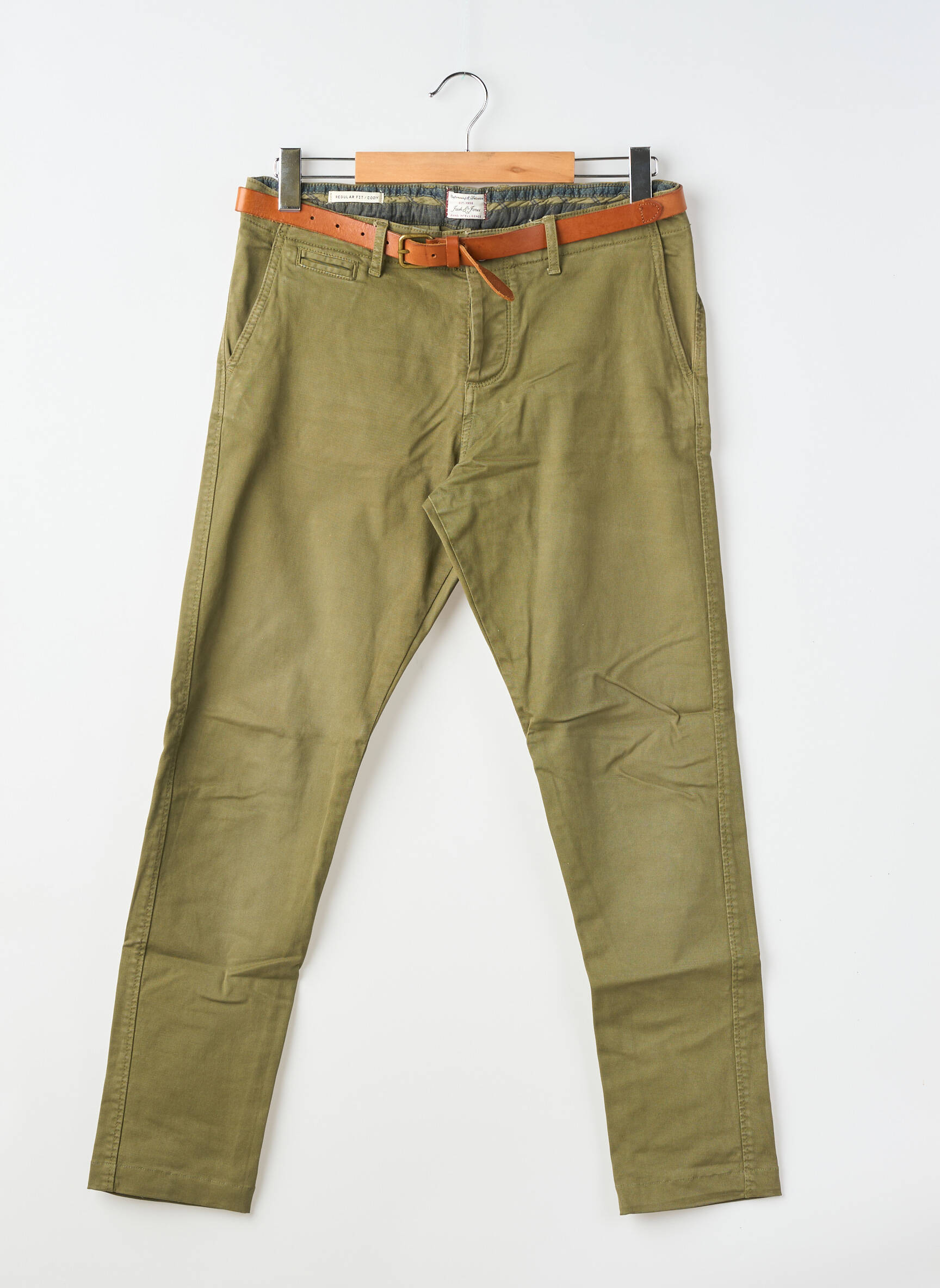Pantalon chino țesătură poplin mărime normală verde JACK & JONES bărbat