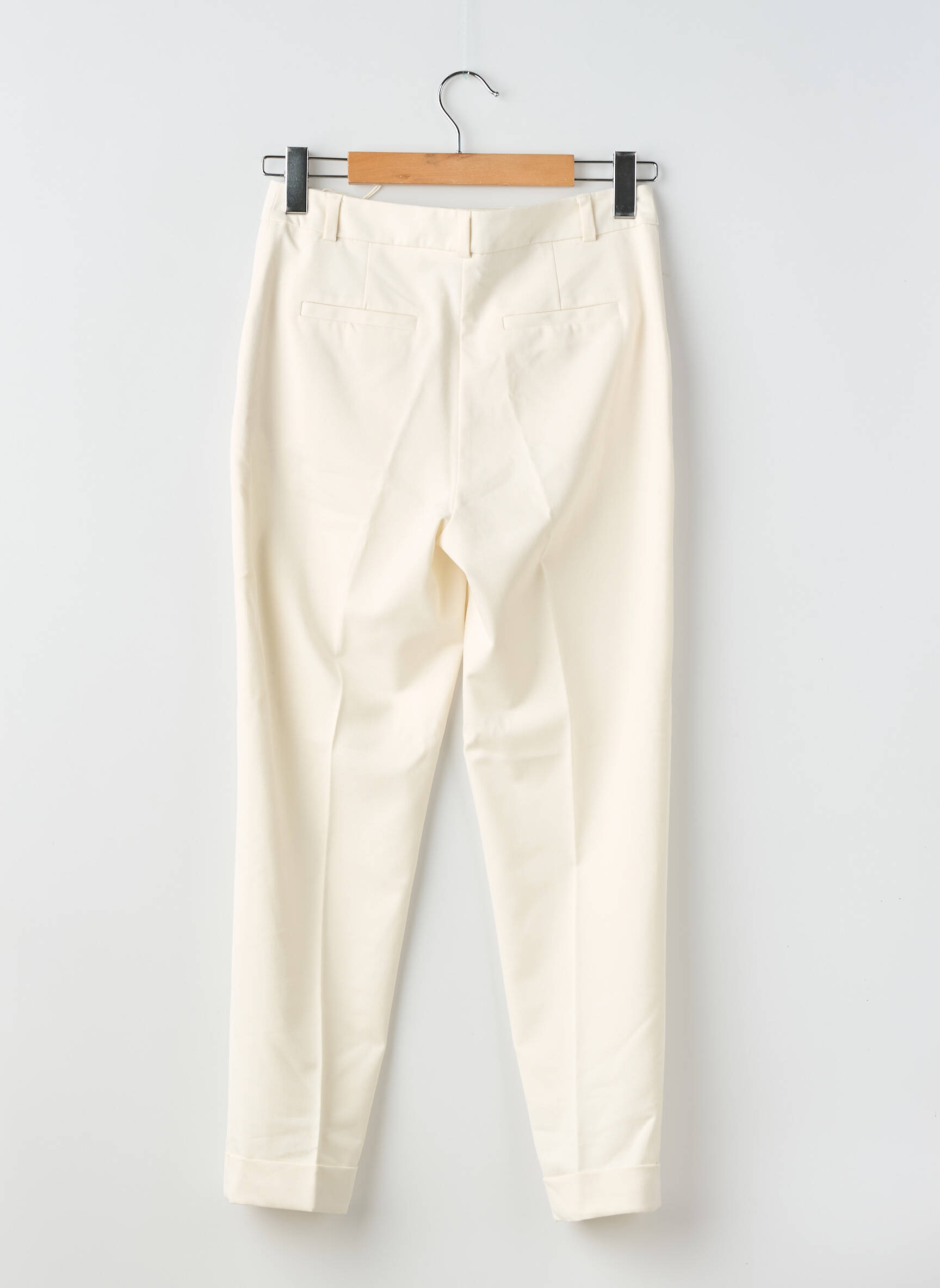 Pantalon chino închidere cu fermoar sub clapetă cu cârlig mărime normală bej C&A femeie