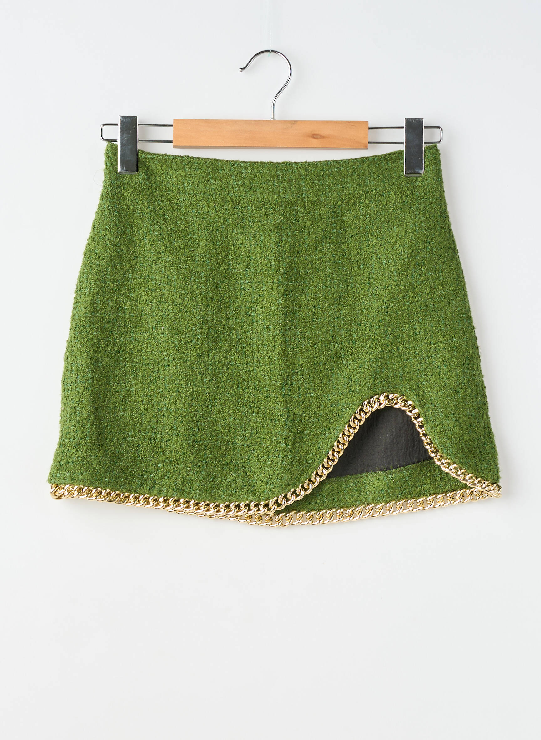 Fustă scurtă croială dreaptă verde ZARA femeie