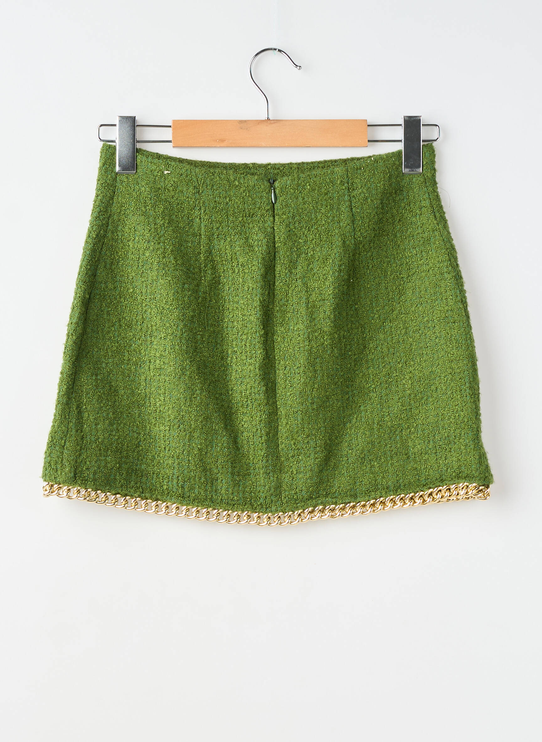 Fustă scurtă croială dreaptă verde ZARA femeie