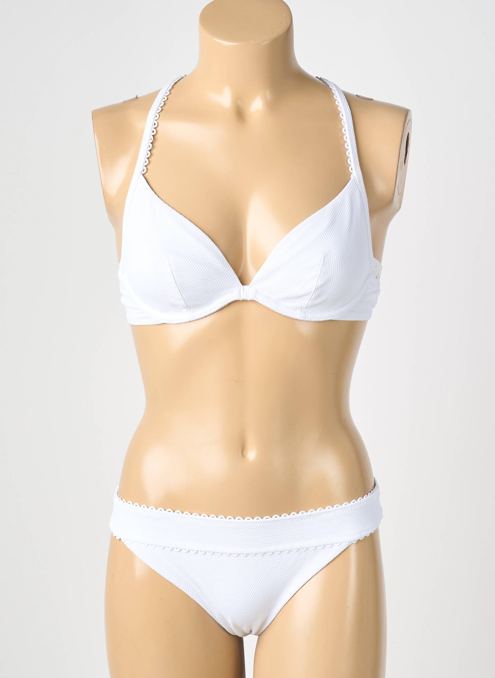 Costum de baie din două piese elasticitate sutien cu susținere înaltă și burete detașabil alb DARJEELING femeie