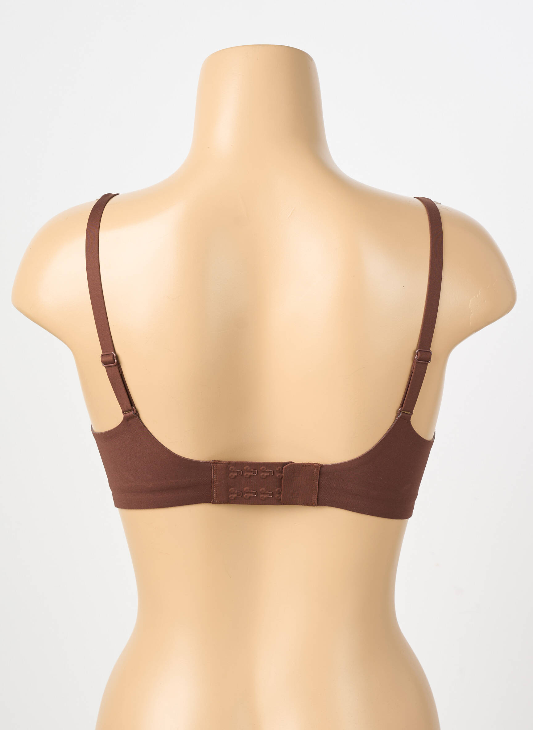 Sutien efect material satinat sutien cu susținere înaltă și burete detașabil maro CREAMY FABRICS femeie