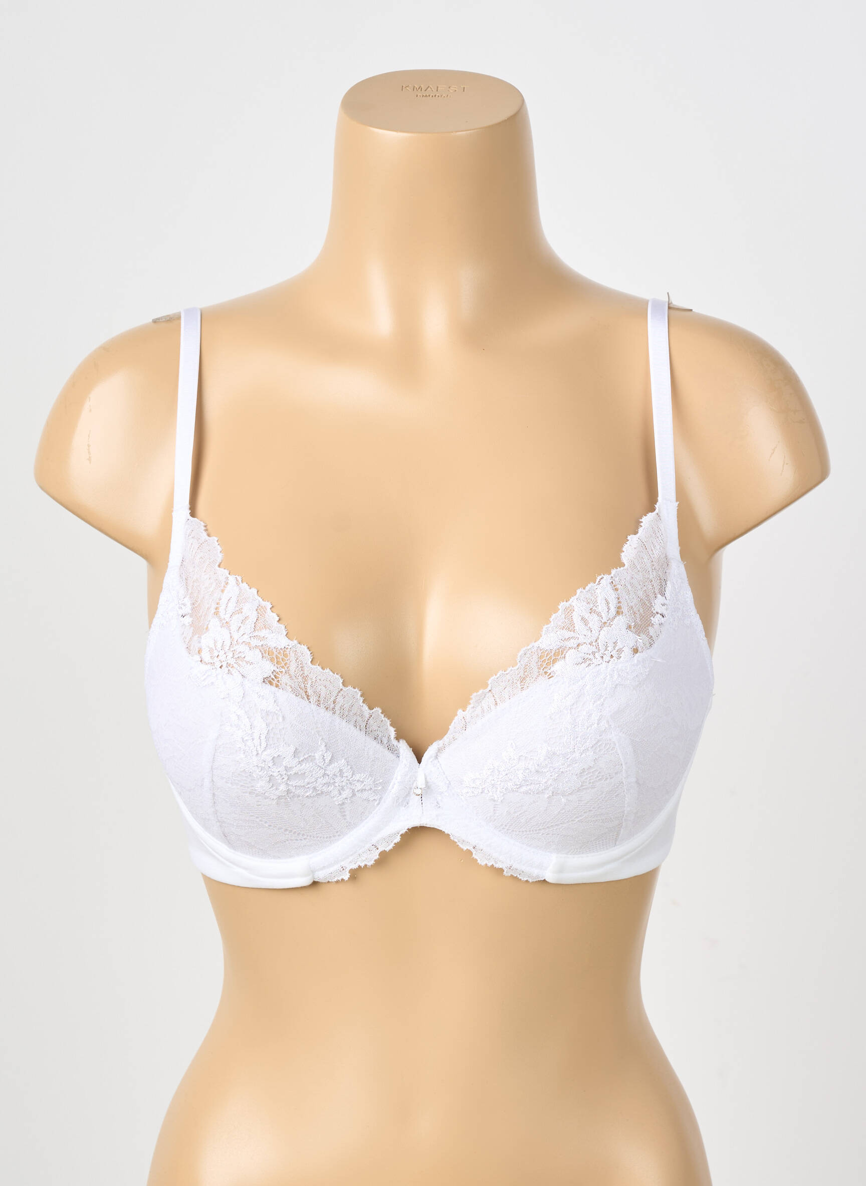Sutien efect material satinat top sutien push-up alb WACOAL femeie