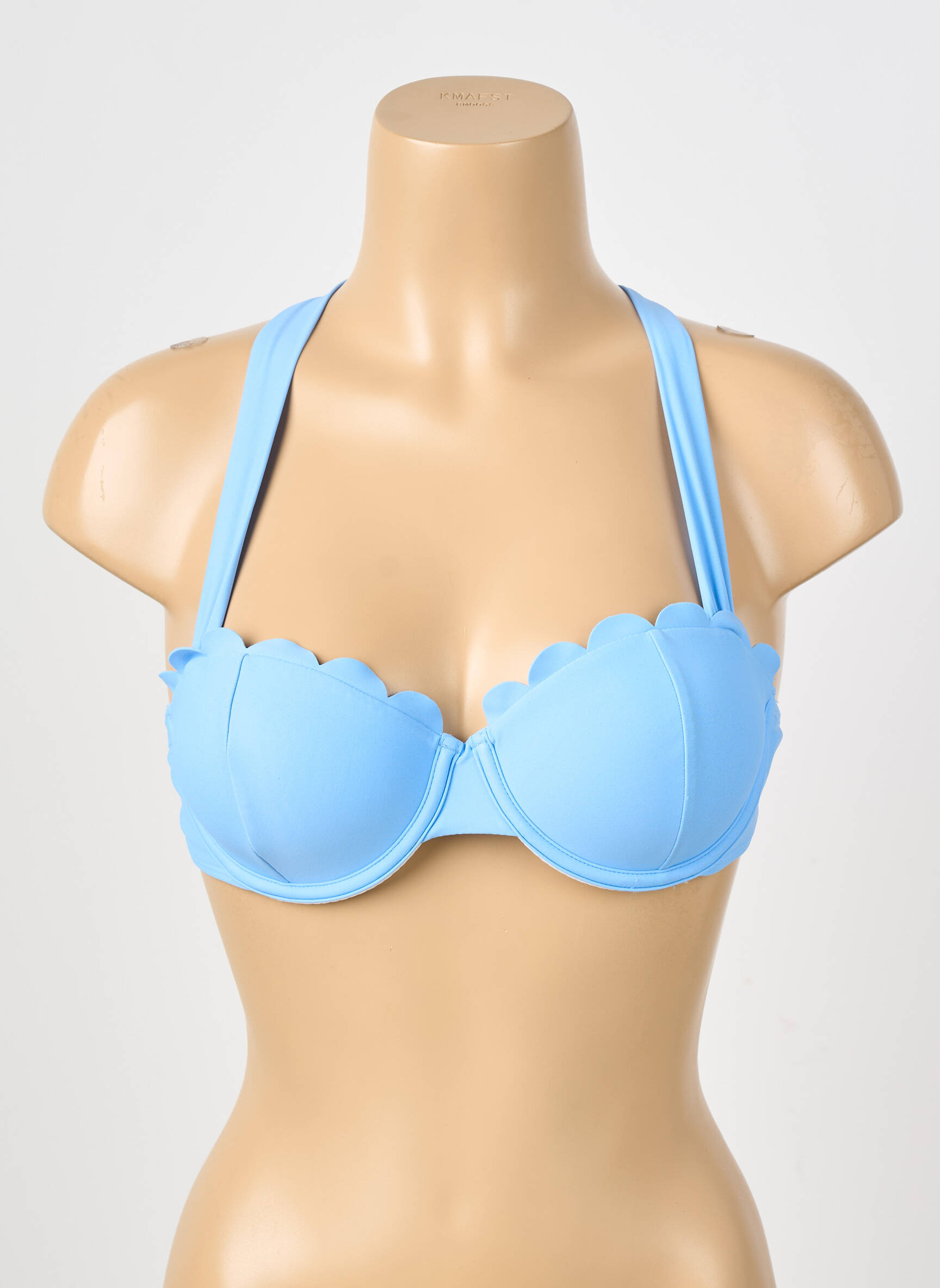 Sutien de costum de baie elasticitate top sutien push-up albastru SANS MARQUE femeie