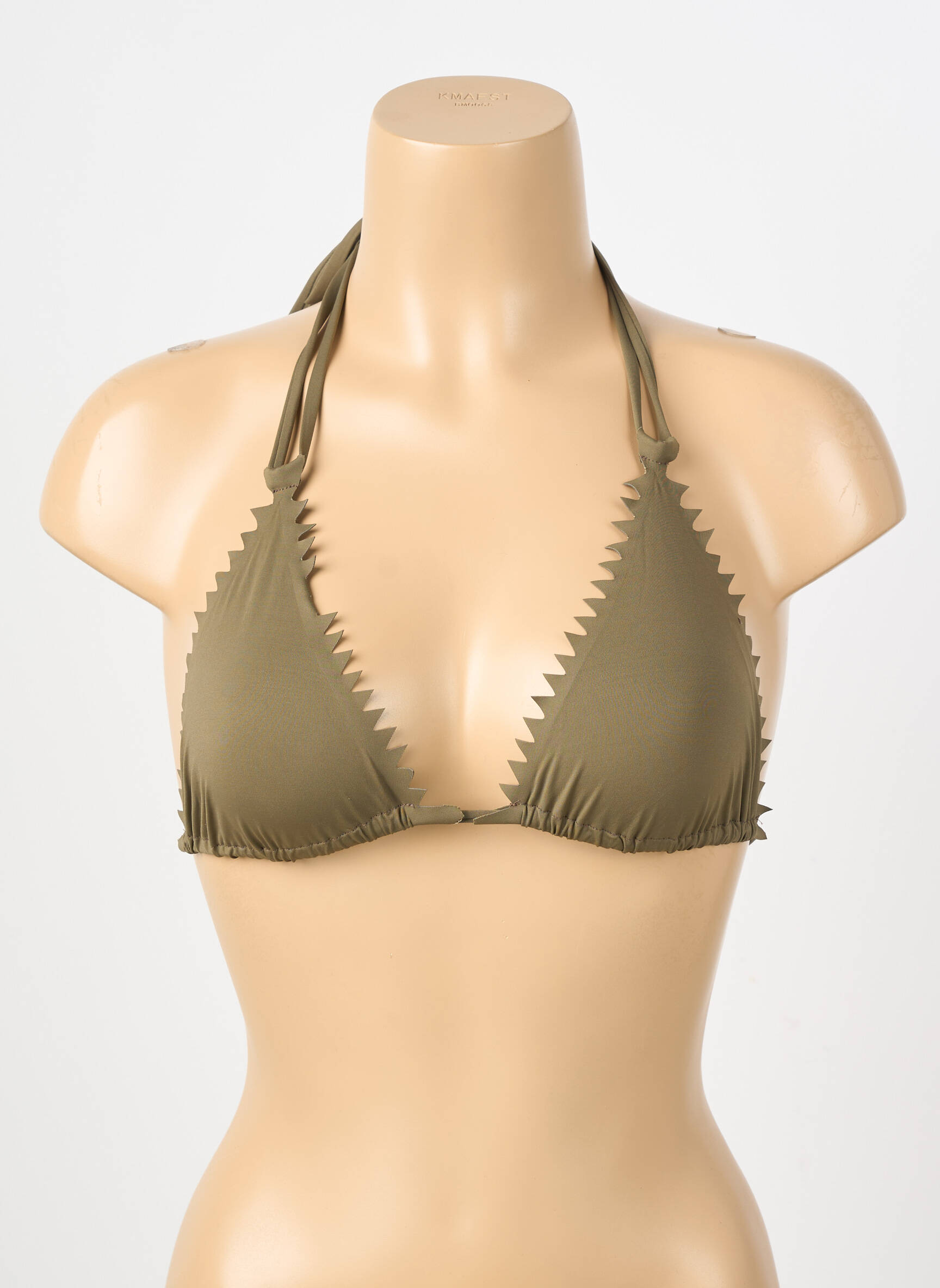 Sutien de costum de baie elasticitate top triunghiuri verde SANS MARQUE femeie