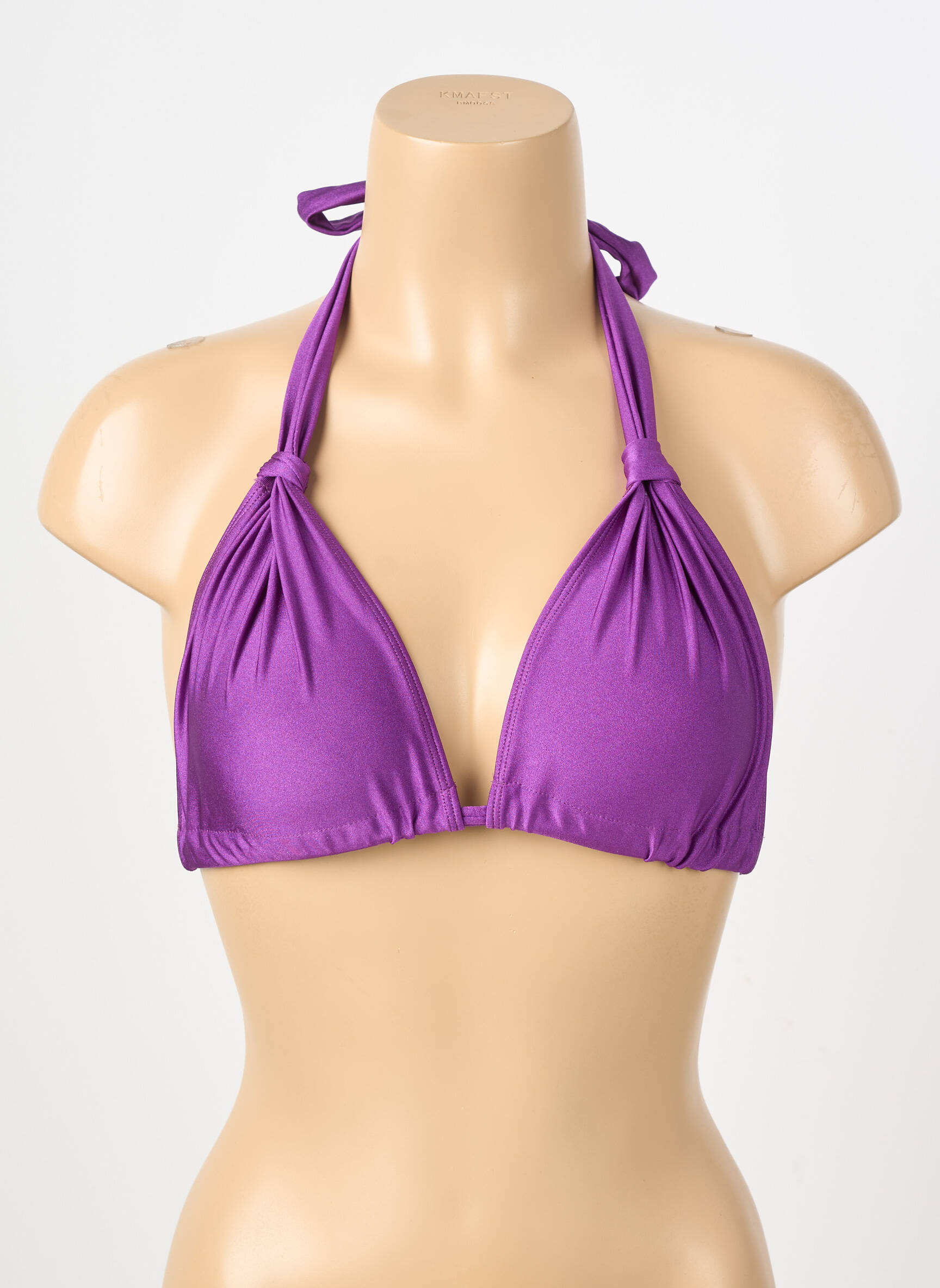 Sutien efect material satinat top triunghiuri violet SANS MARQUE femeie