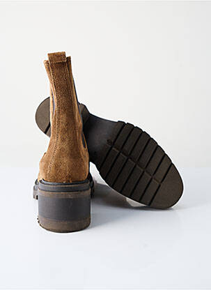 Botine/ghete nubuc toc de 4 la 6 cm maro TEXTO femeie