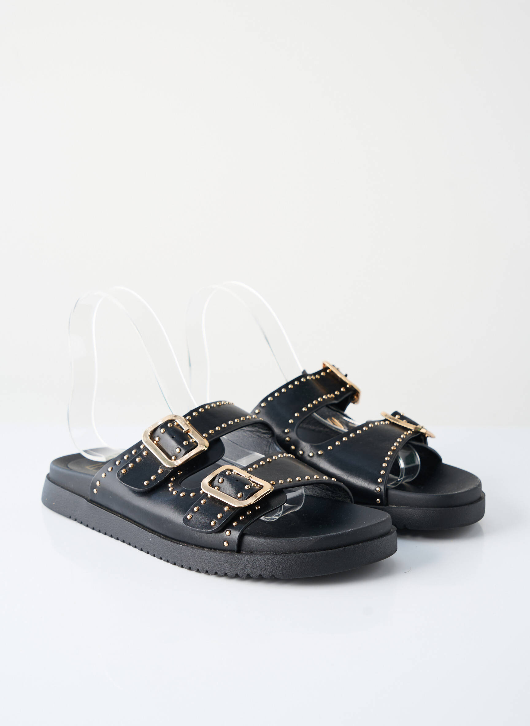 Mulete/saboți toc plat până la 3 cm negru GEMO femeie