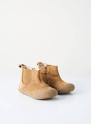 Botine/ghete nubuc vârf rotund bej CHAUSSEA fată